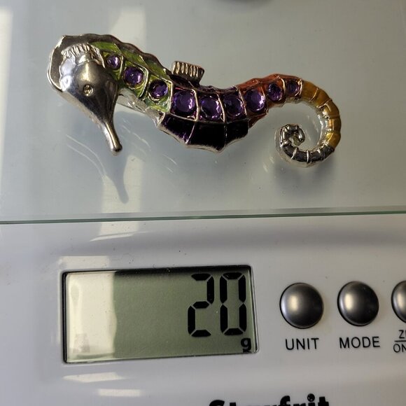 Purple Seahorse Lapel Clip Pin Handbag Pin Scarf Pin Decorative Clip - Picture 9 of 11